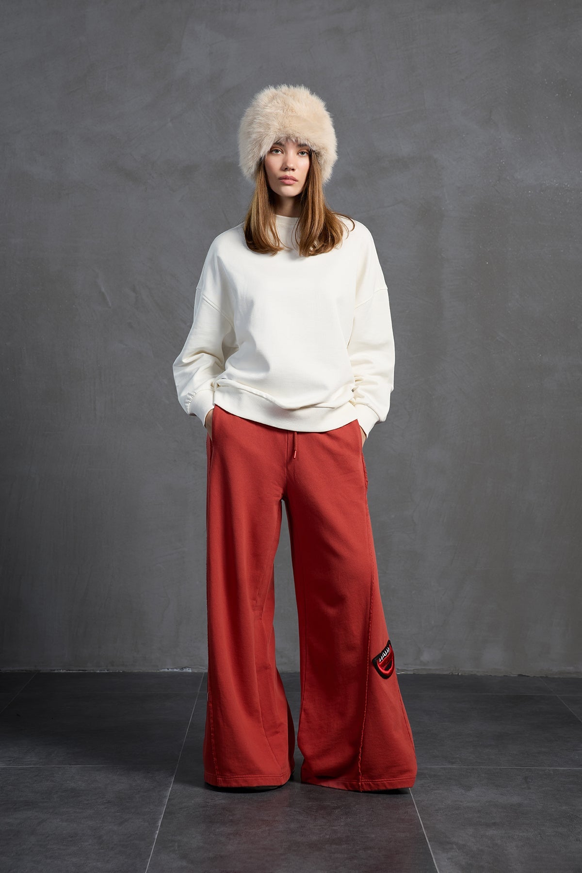 Beige Faux Fur Hat Postino