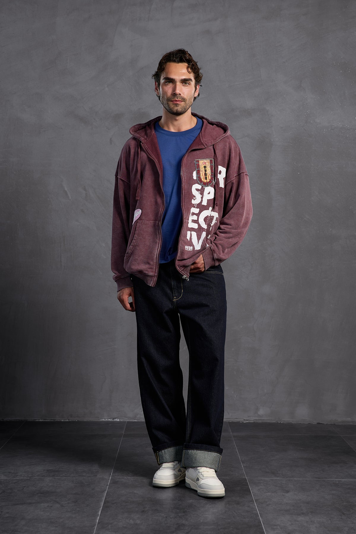 Burgundy Patch Hooded Sweatshirt 10000