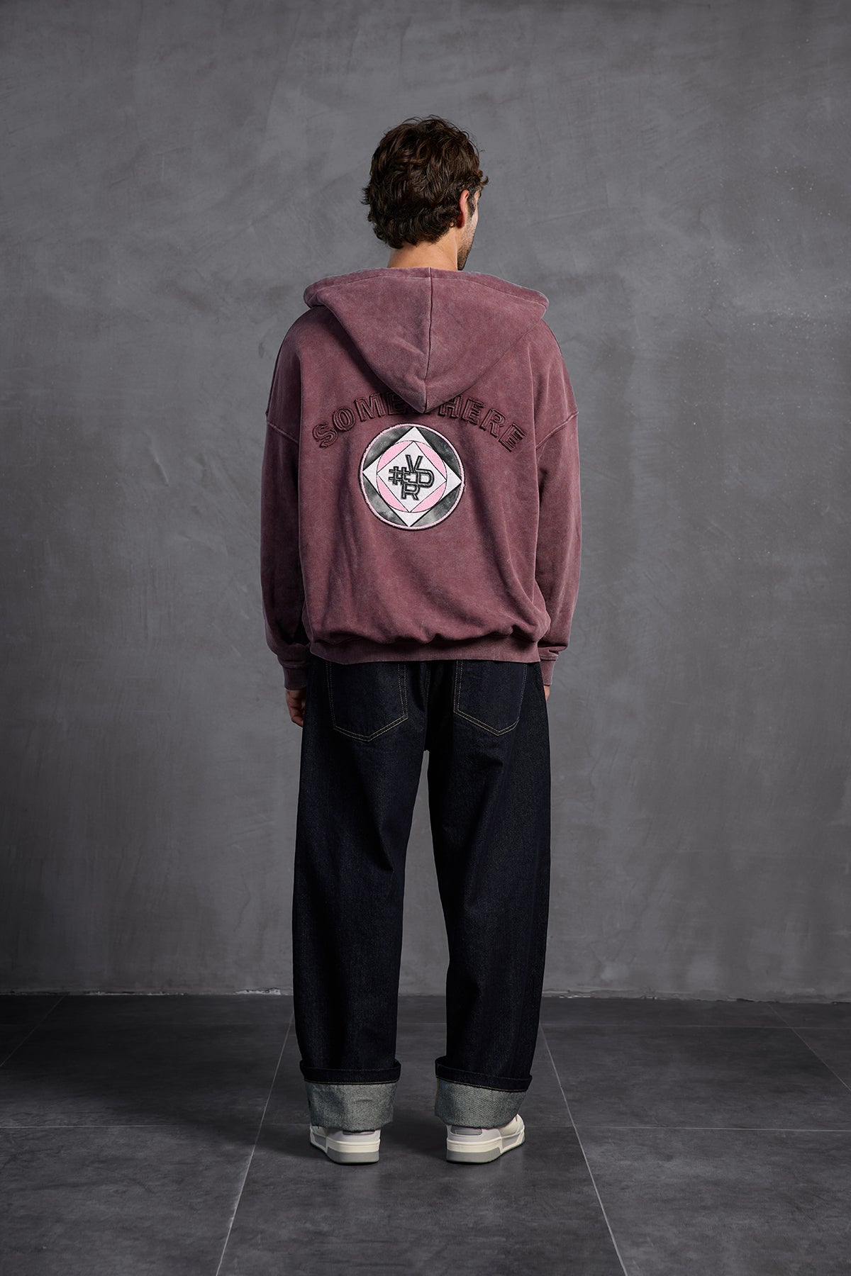 Burgundy Patch Hooded Sweatshirt 10000