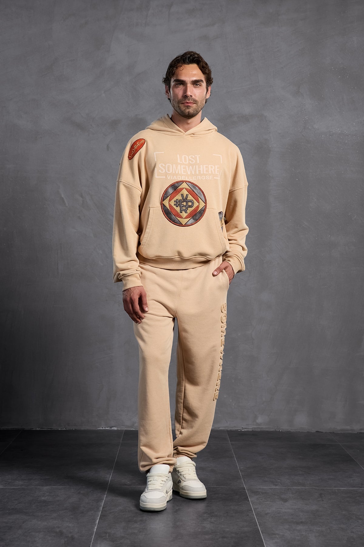 Beige Slim Leg Trousers 10005