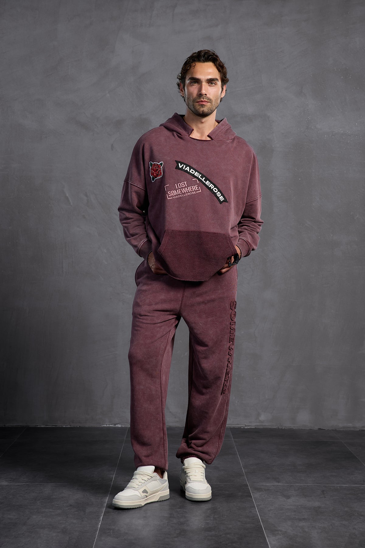 Burgundy Slim Leg Trousers 10005