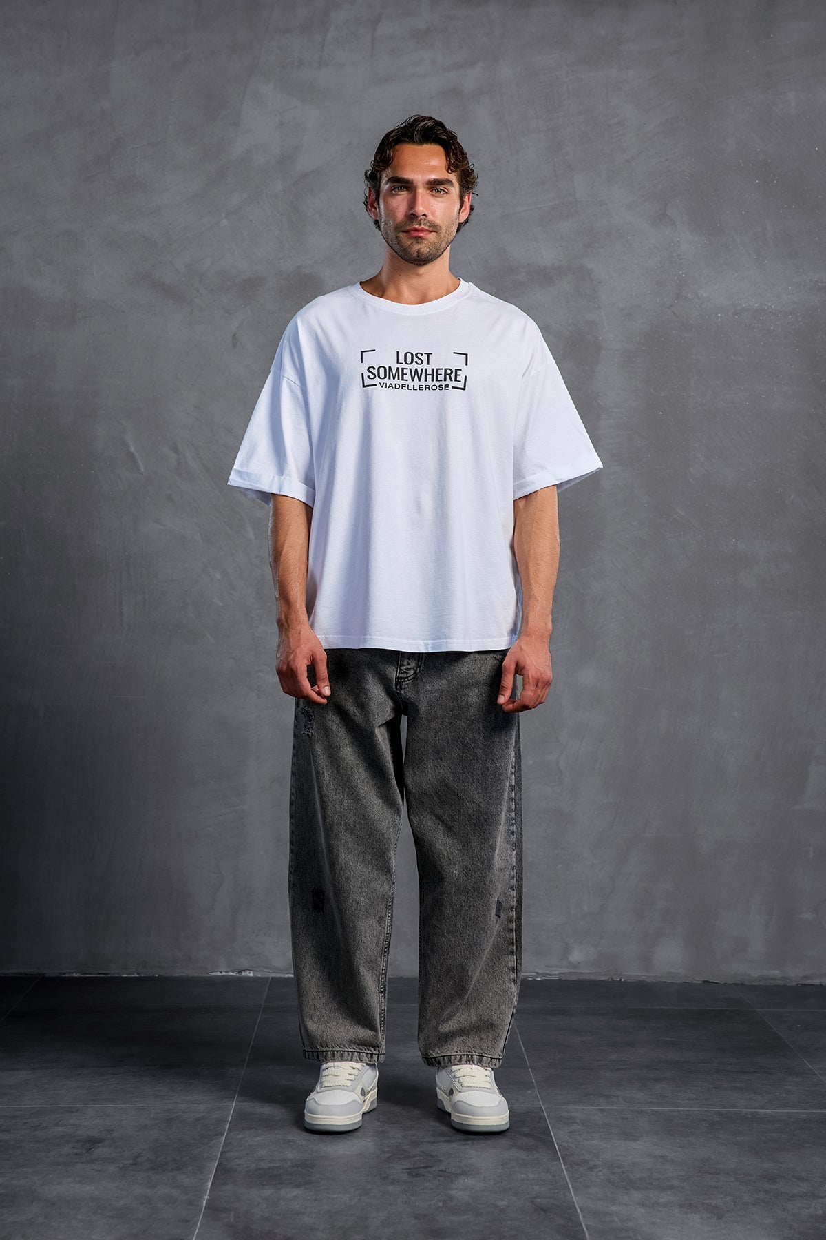 White Printed Crew Neck T-shirt 10006