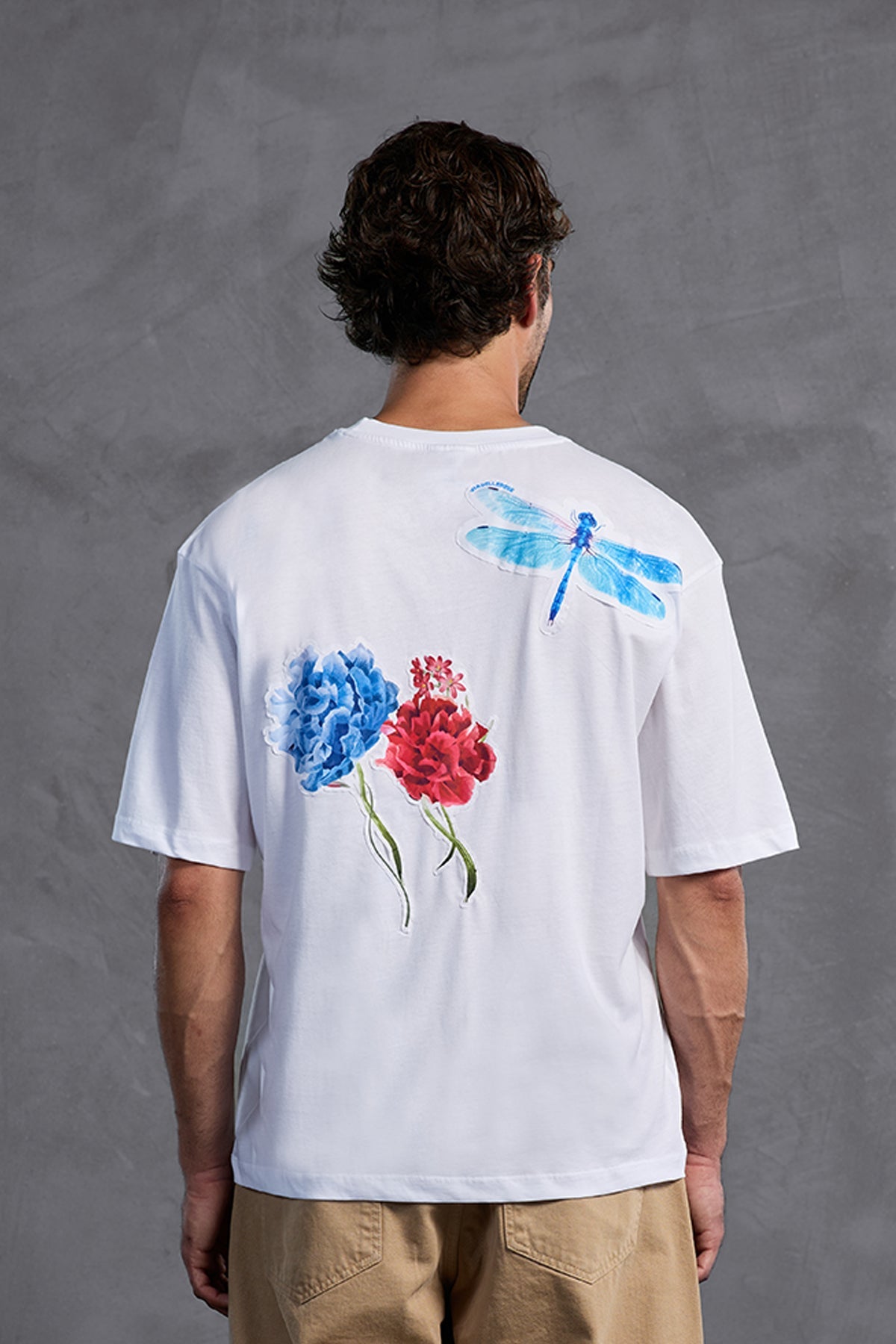 White Printed Round Neck T-shirt 10010