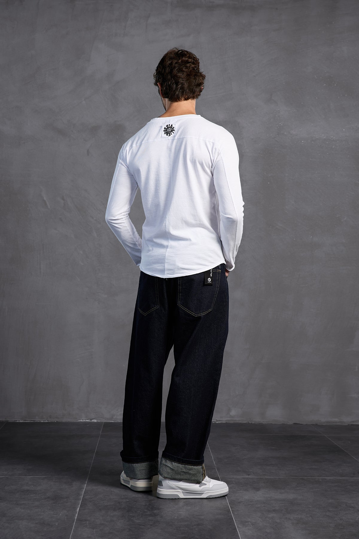 White Front Text Crew Neck T-shirt 10011