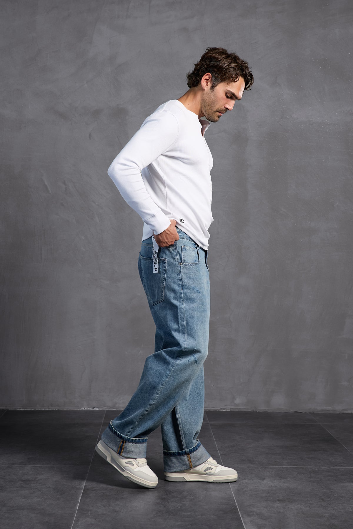 White Ribbed Front Buttoned T-shirt 10025