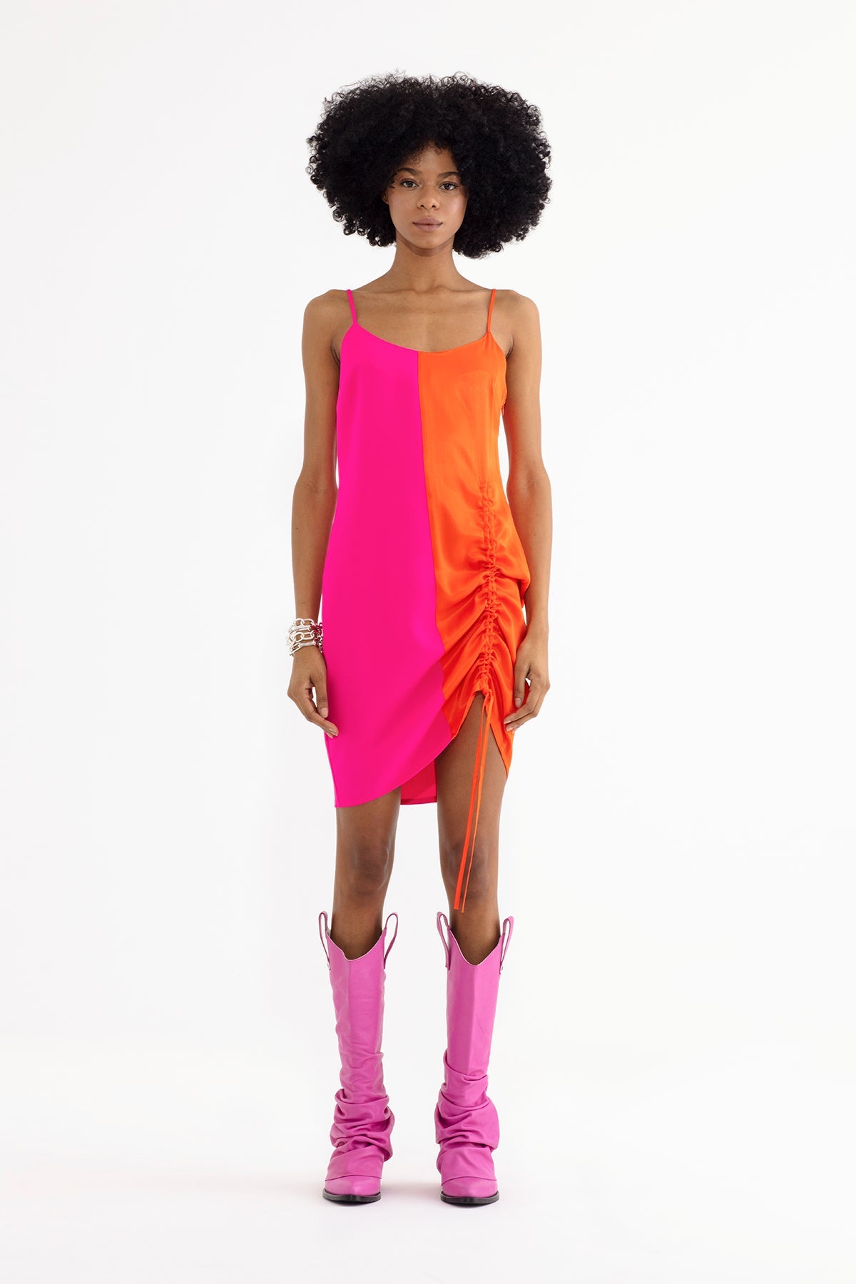 Fuxia Orange Dress 13018