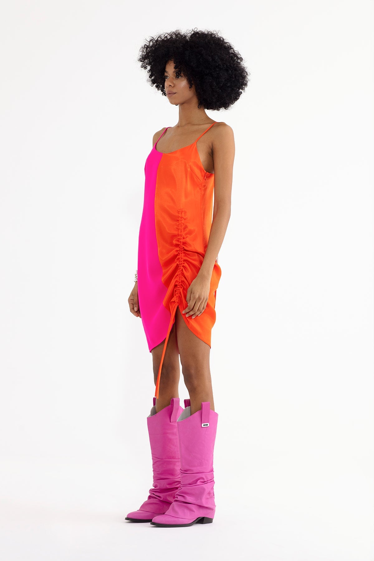 Fuxia Orange Dress 13018