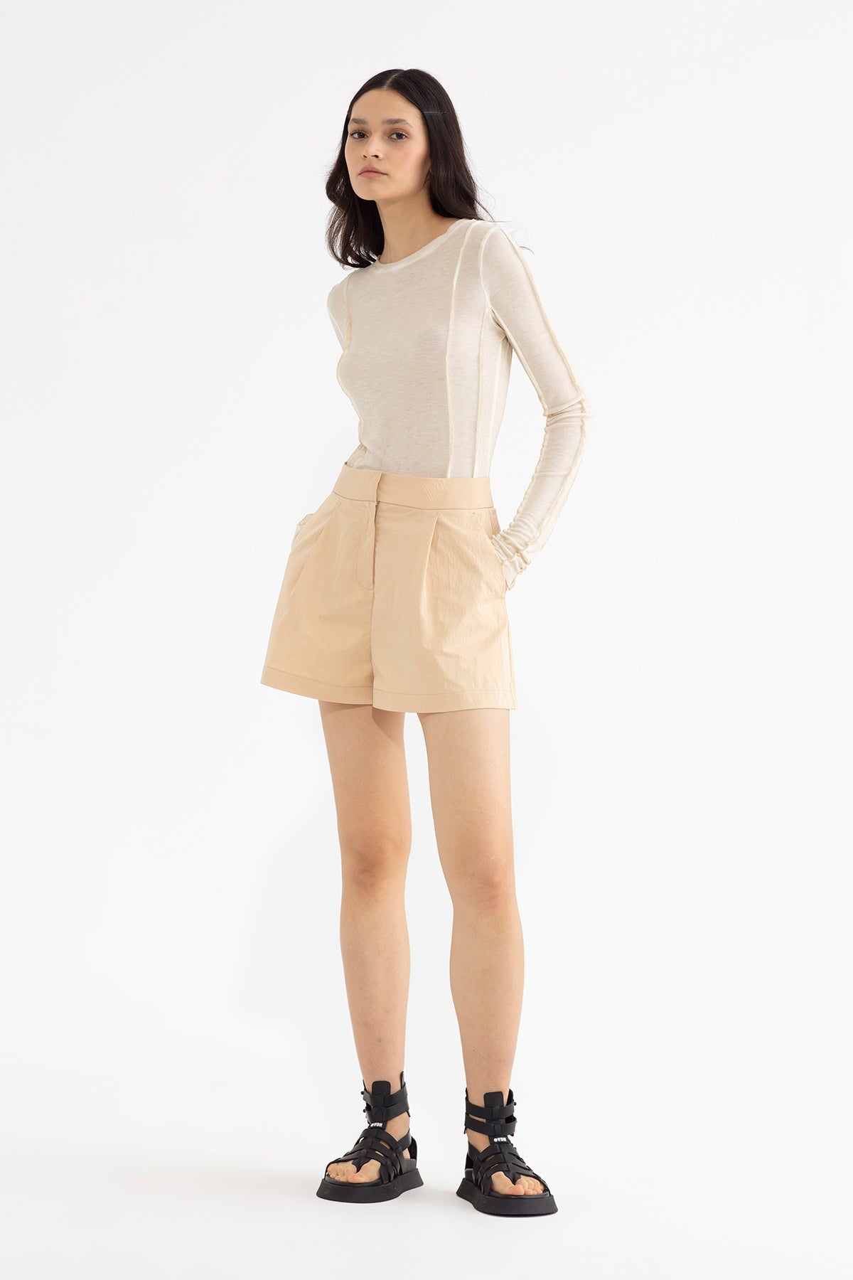 Beige Shorts 13149