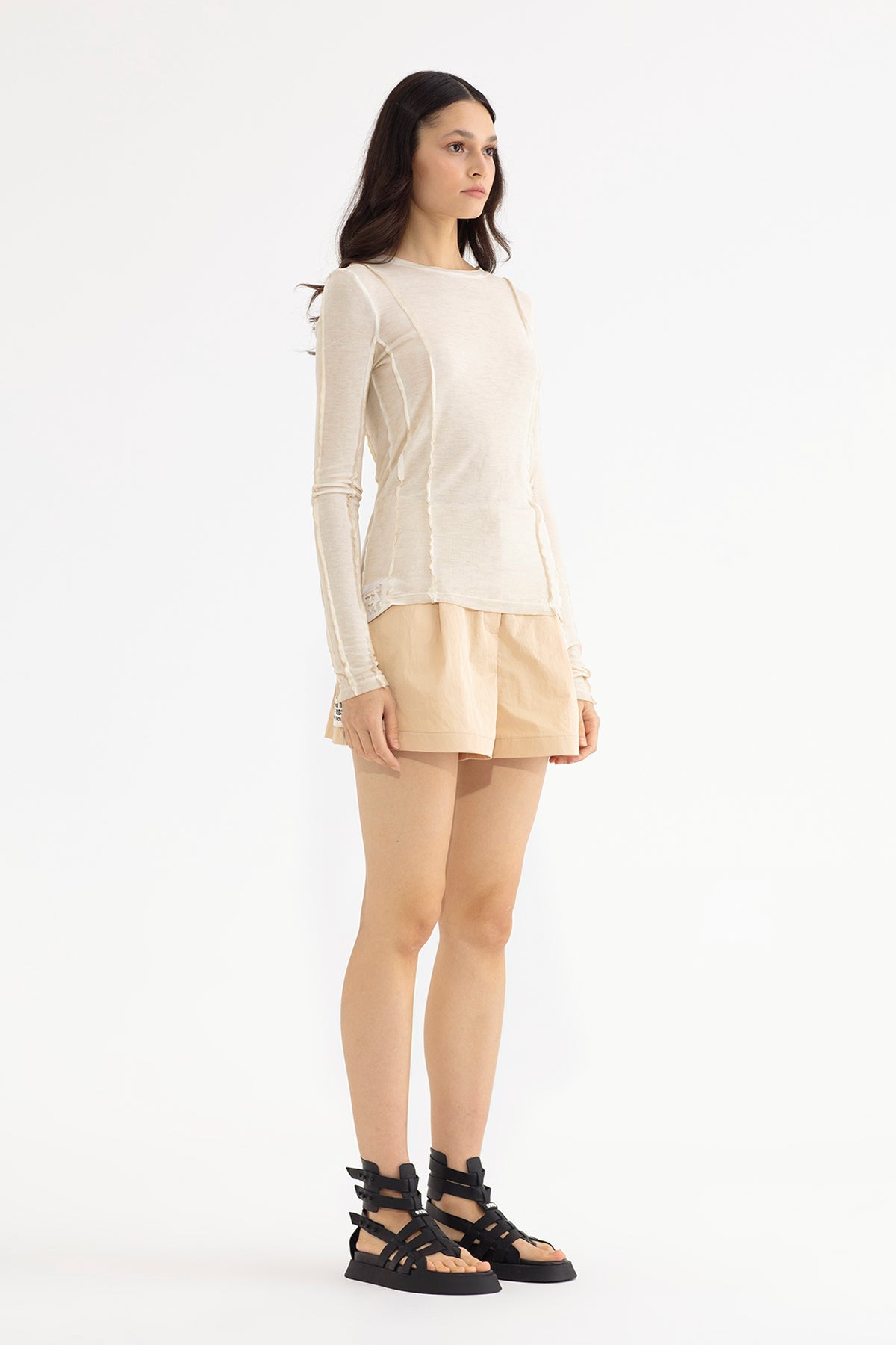 Beige L S T-shirt 13226