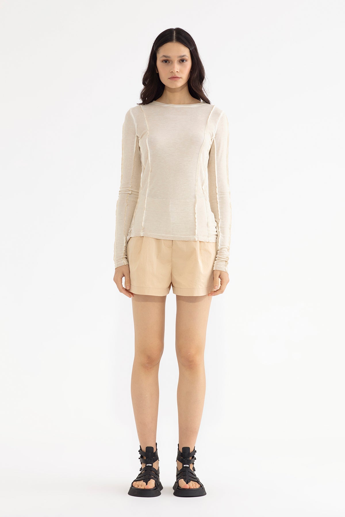 Beige L S T-shirt 13226