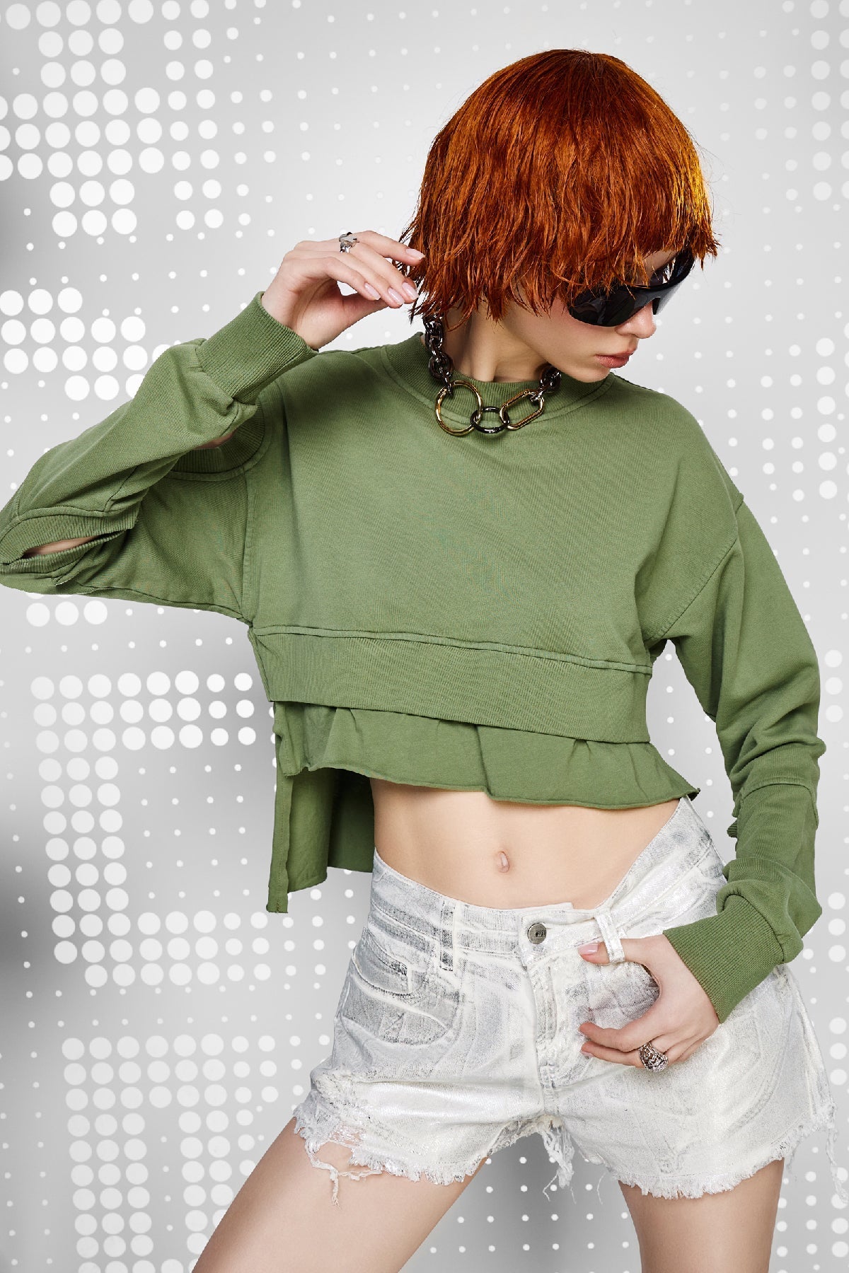 Silver Off White Shorts 15107