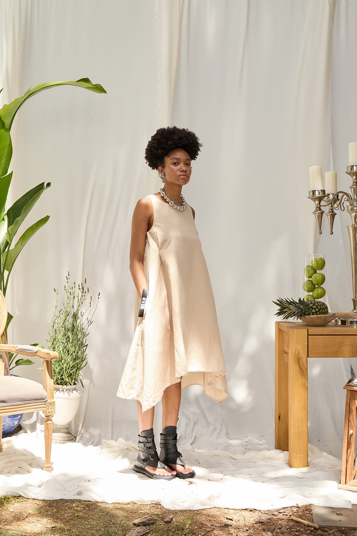 Beige Dress 15419