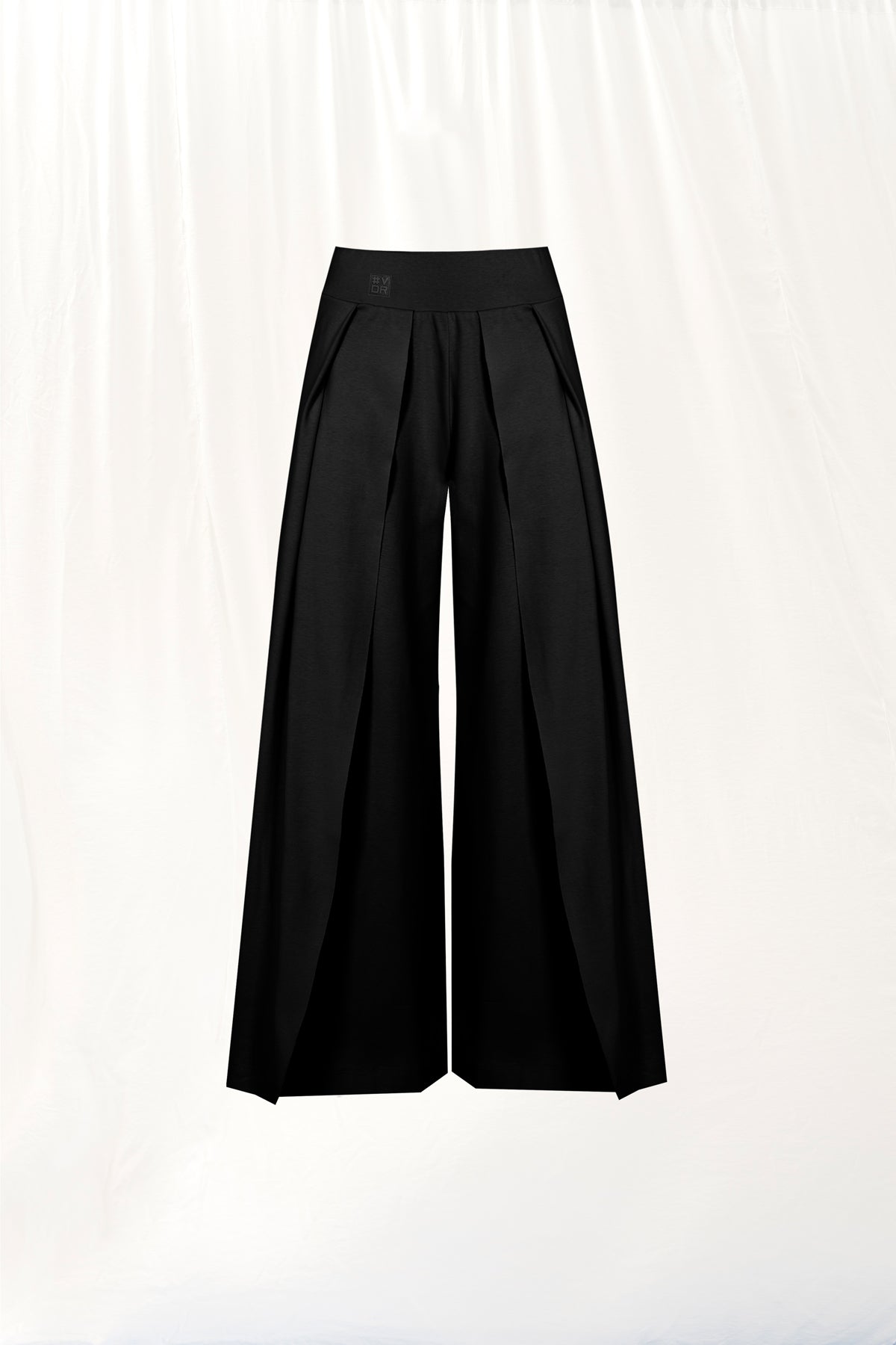 Black Slit Interlock Trousers 17001