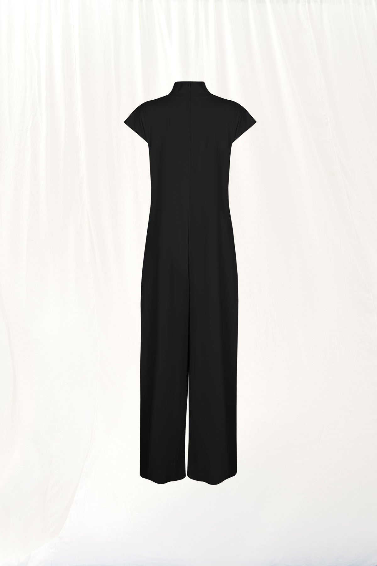 Black Short Sleeve Interlock Jumpsuit 17004
