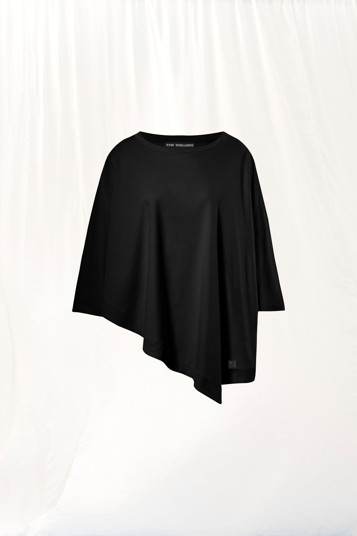 Black Asymmetric Interlock T-shirt 17005