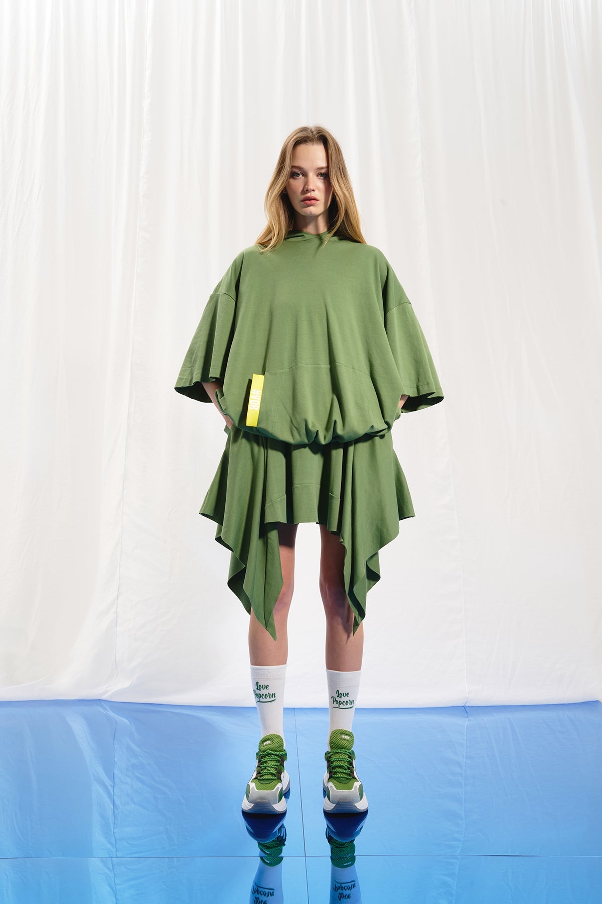 Olive Green Short Sleeve Sweatshirt 17010