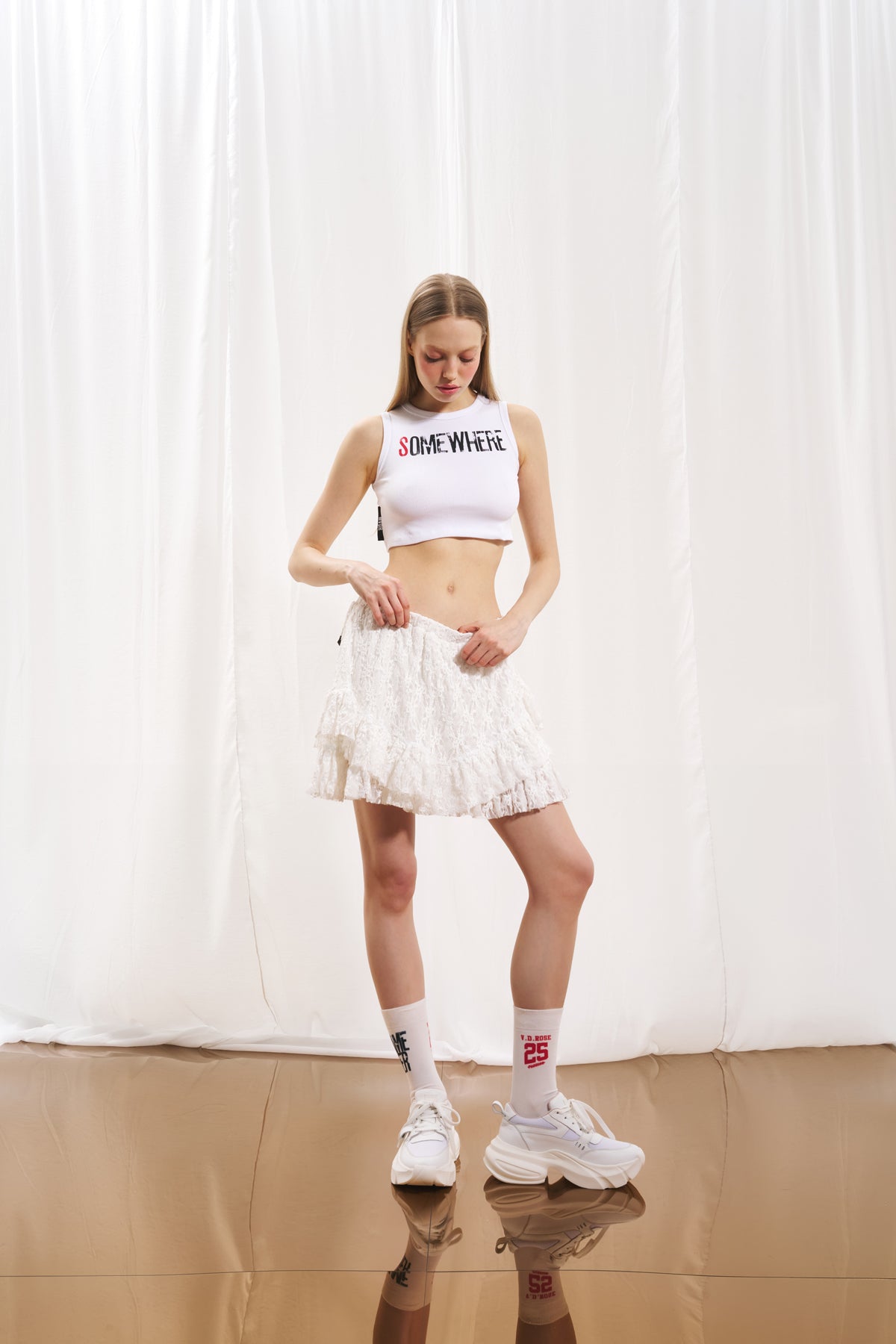 White Cropped Tank Top 17013