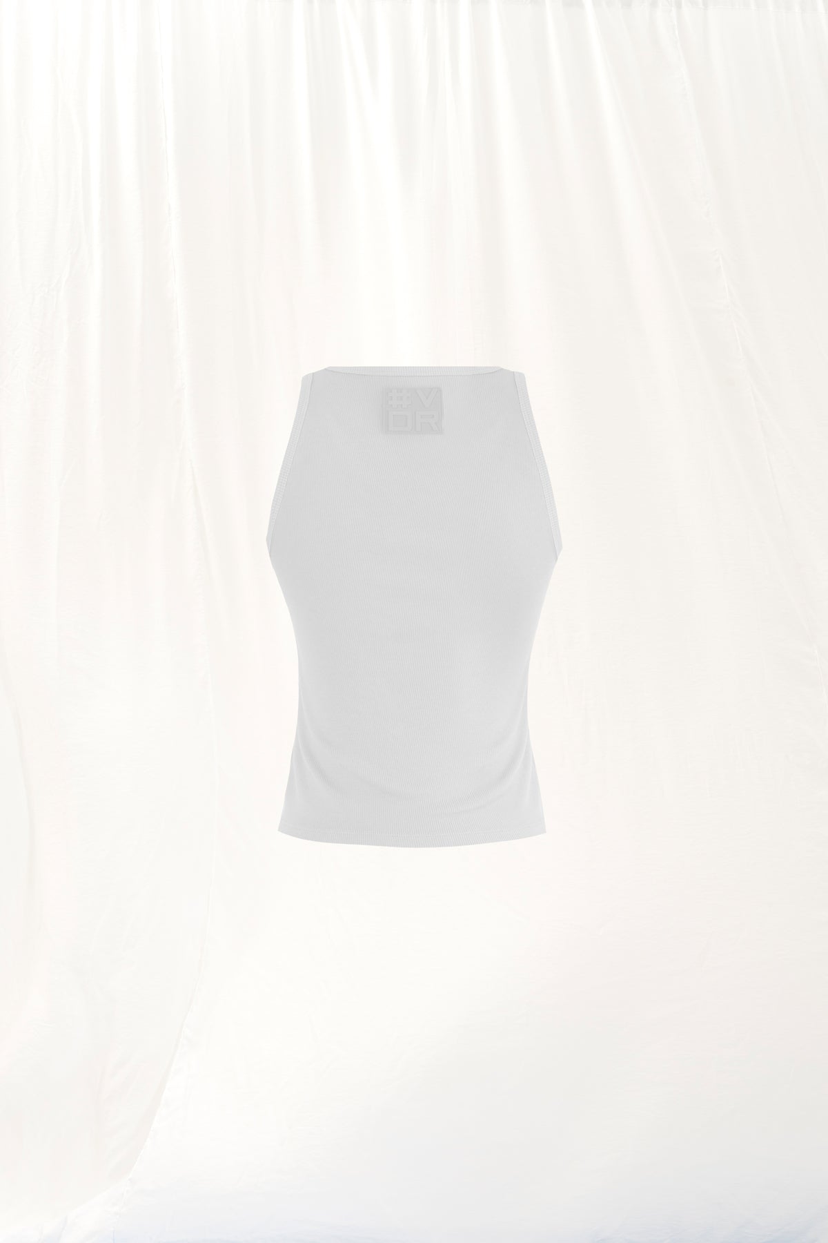White Slogan Print Ribbed Tank Top 17016