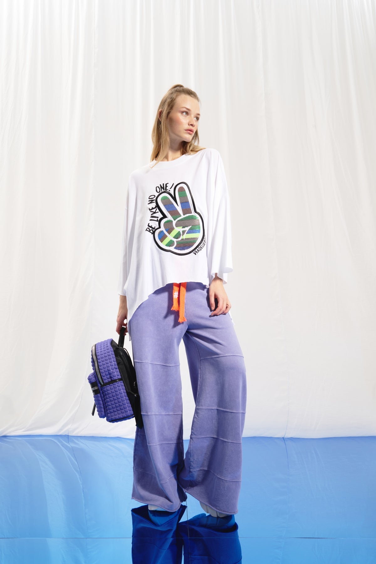 Lilac Wide-leg Plush Trousers 17045