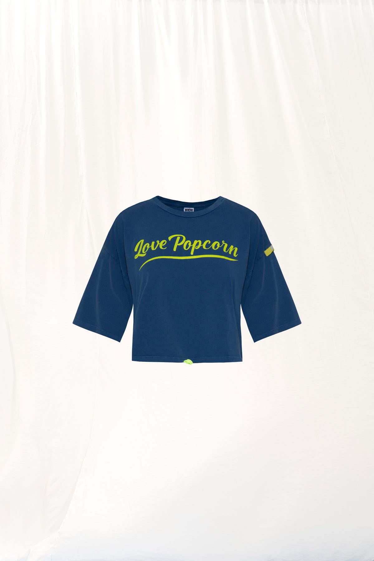 Blue Slogan Cropped T-shirt 17070