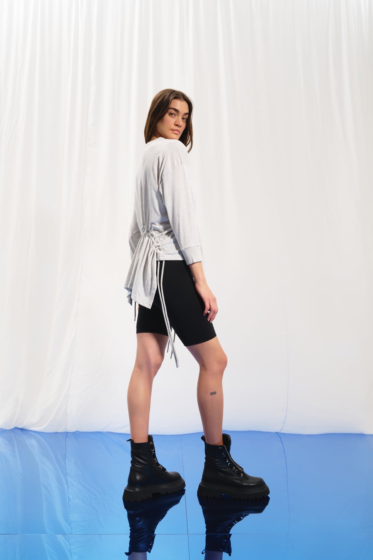 Light Grey Melange Plush T-shirt 17085