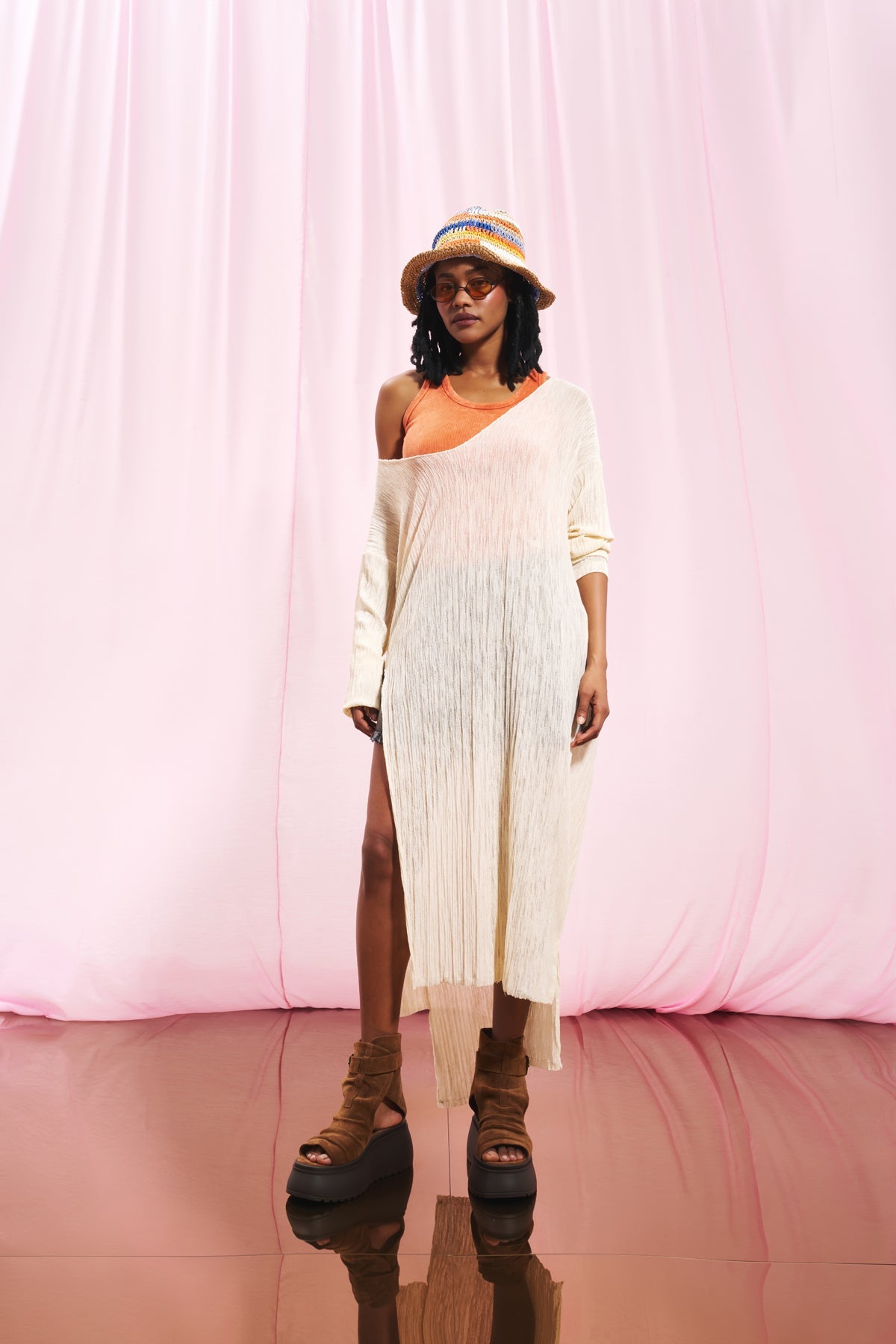 Cream Fine Knit Dress 17094