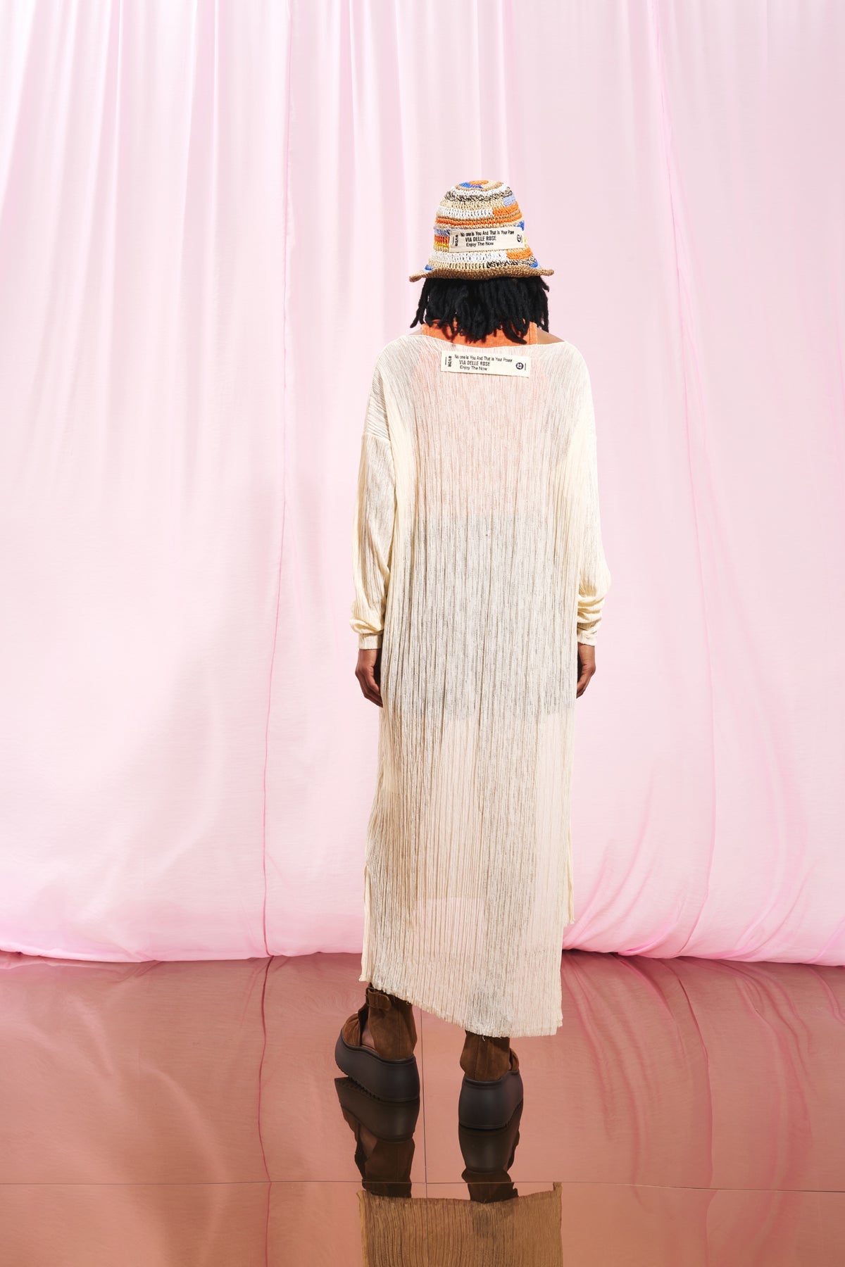 Cream Fine Knit Dress 17094