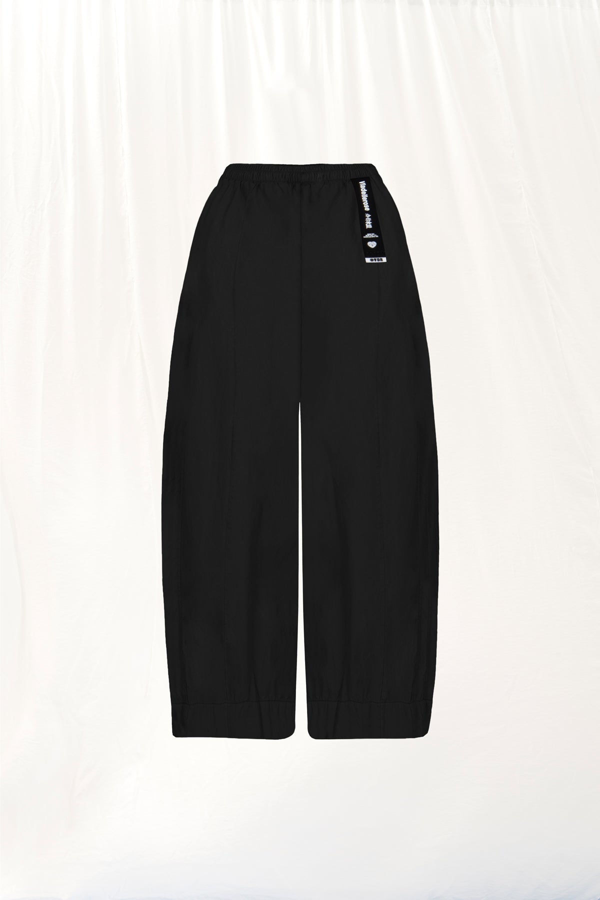 Black Poplin Baggy Trousers 17107