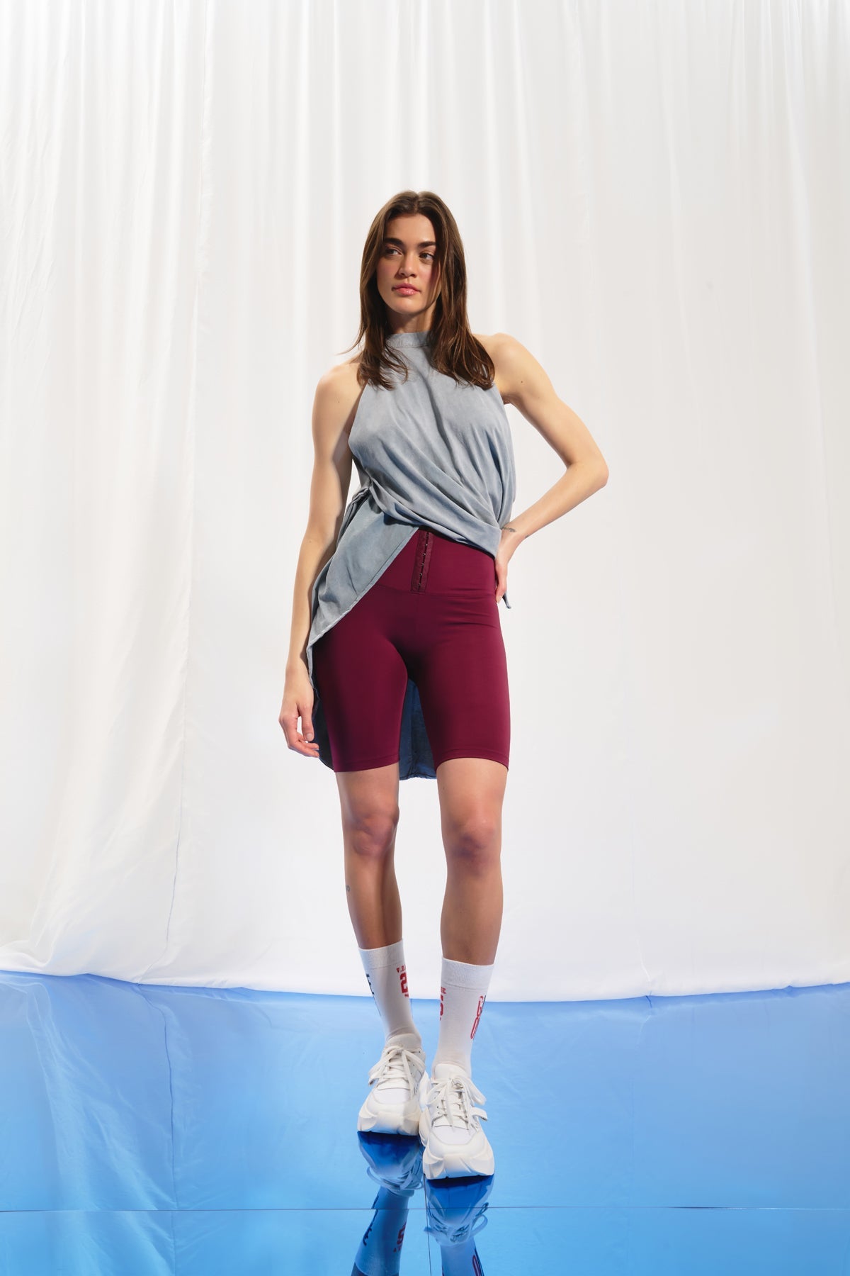 Burgundy Scuba Short Leggings 17120