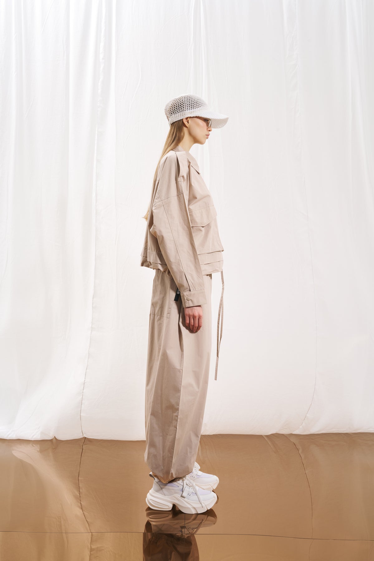 Beige Balloon Trousers 17128