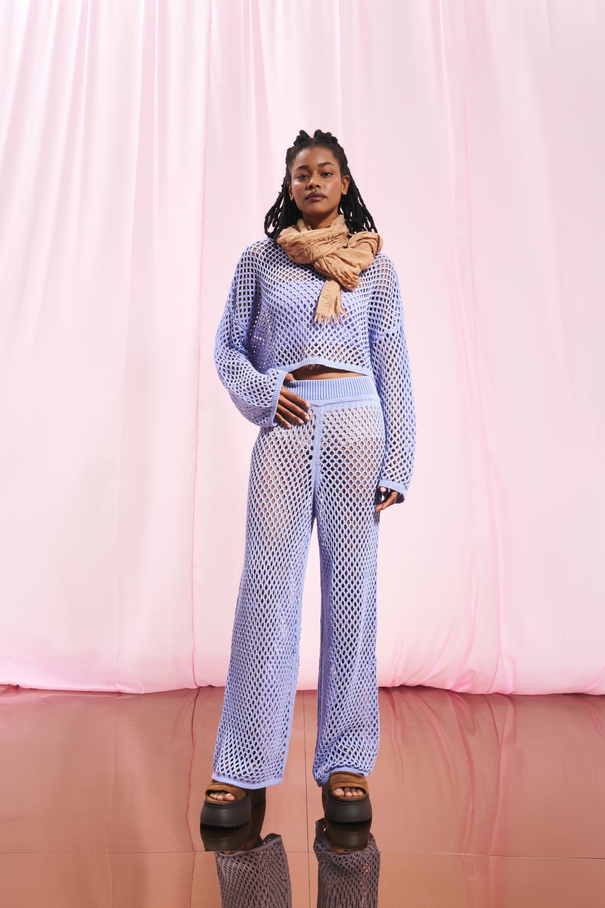 Lilac Knit Trousers 17170