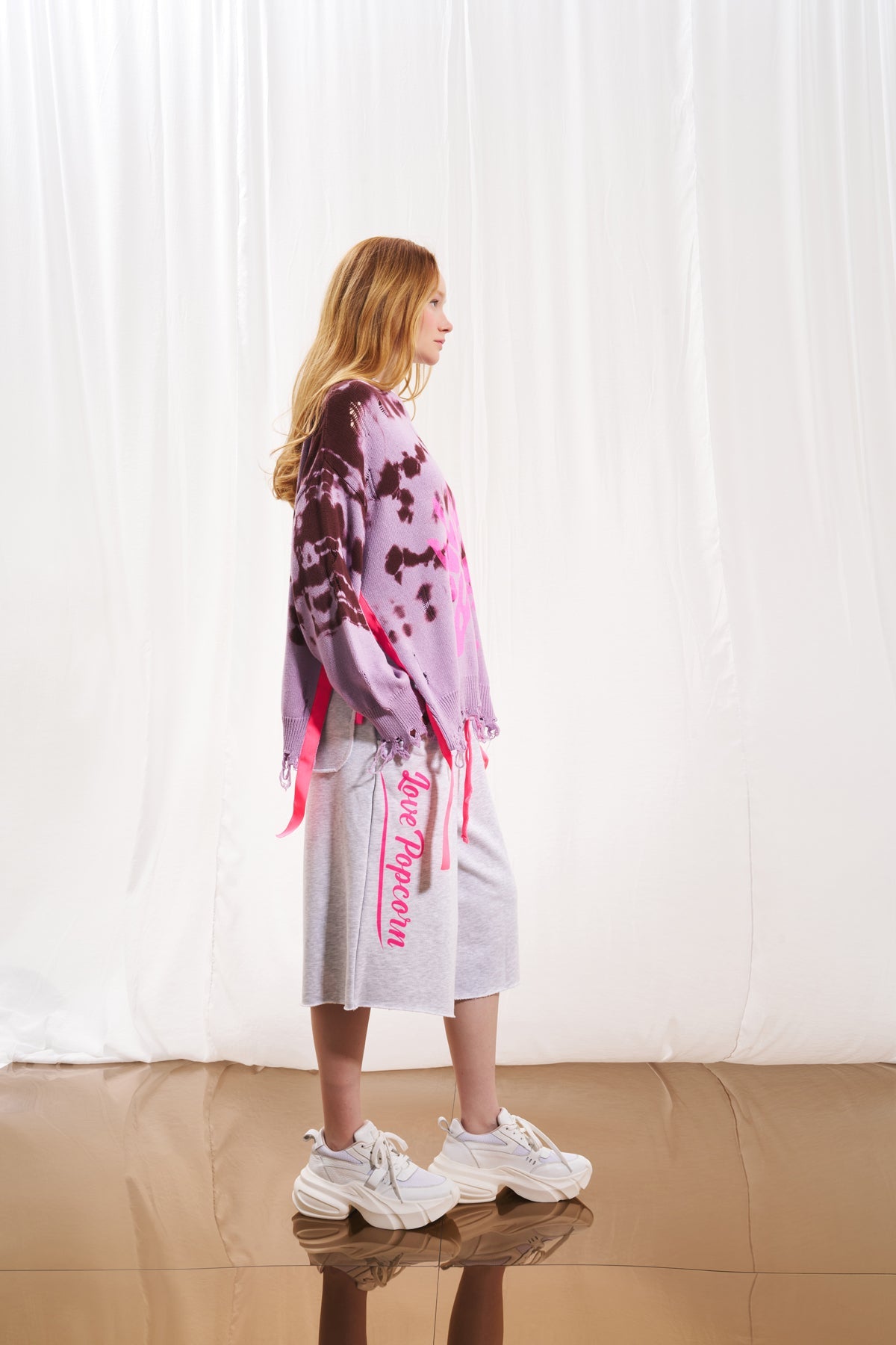 Purple Burgundy Tie-dye Knit Sweater 17177