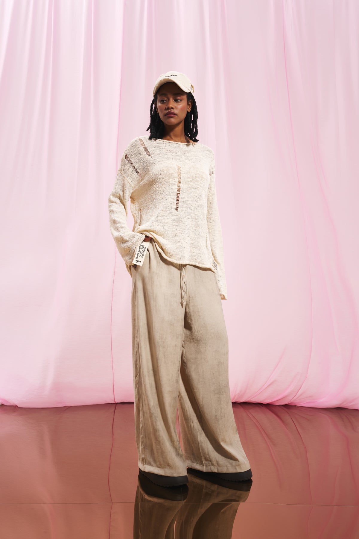 Beige Flowing Trousers 17252