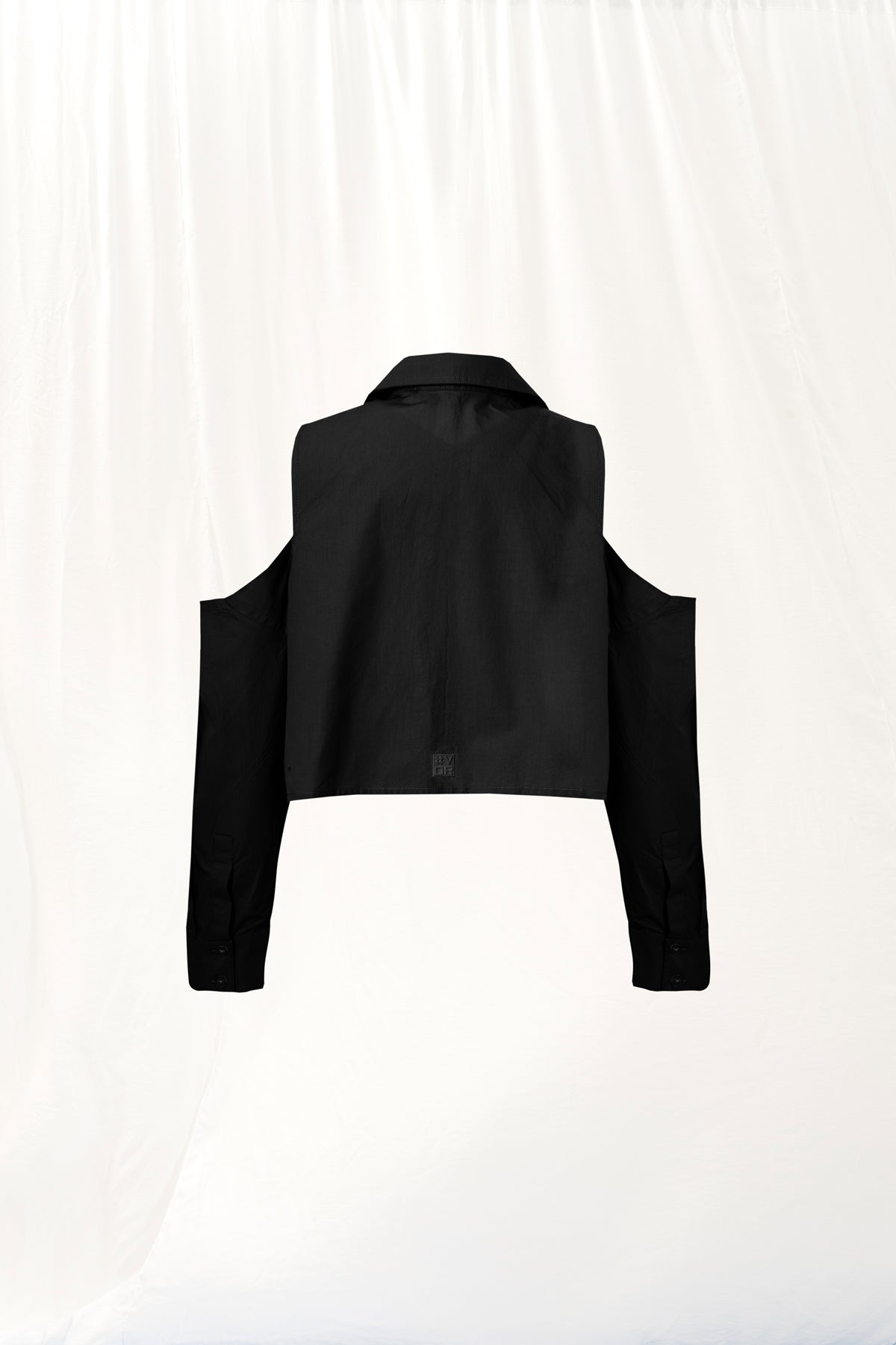 Black Cut-out Poplin Shirt 17256