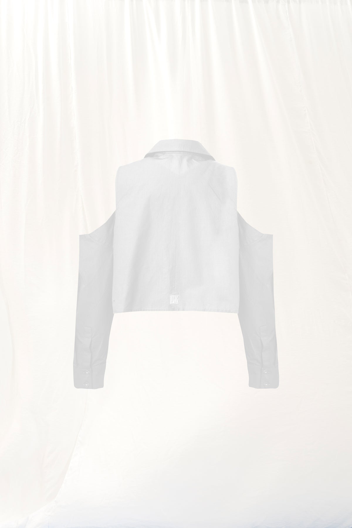 White Cut-out Poplin Shirt 17256