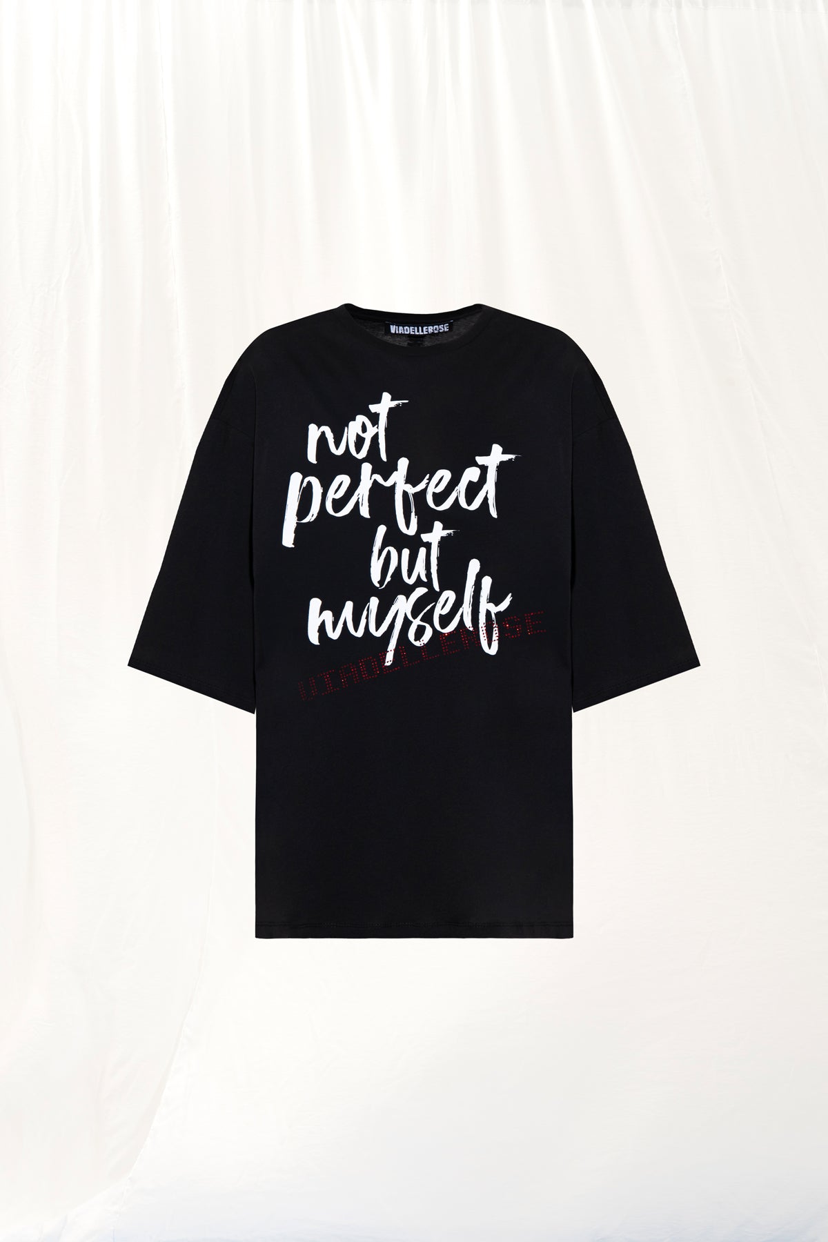 Black Slogan Print T-shirt 17318