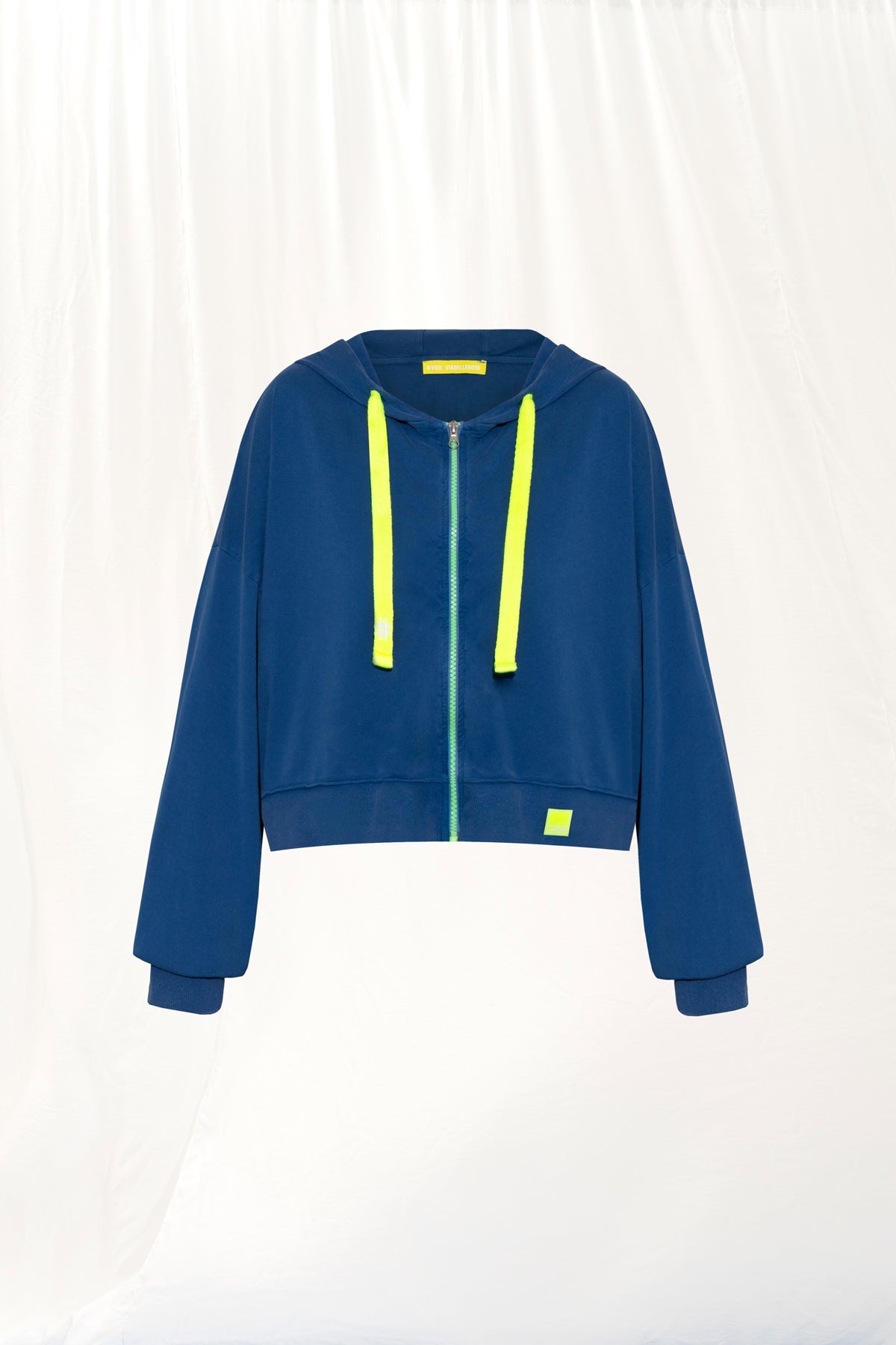 Blue Slogan Print Hooded Sweatshirt 17362