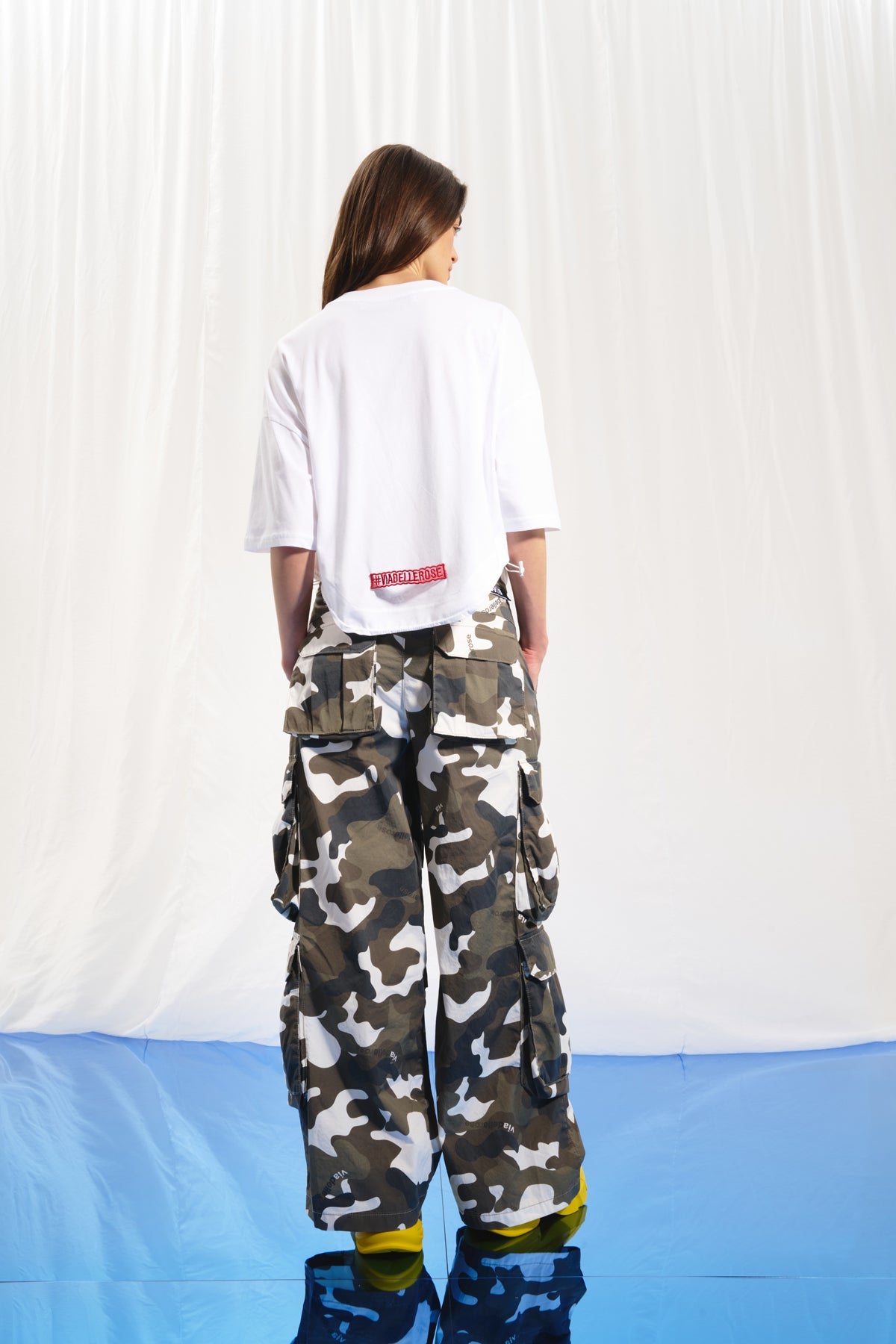 Khaki Camo Wide-leg Cargo Trousers 17364