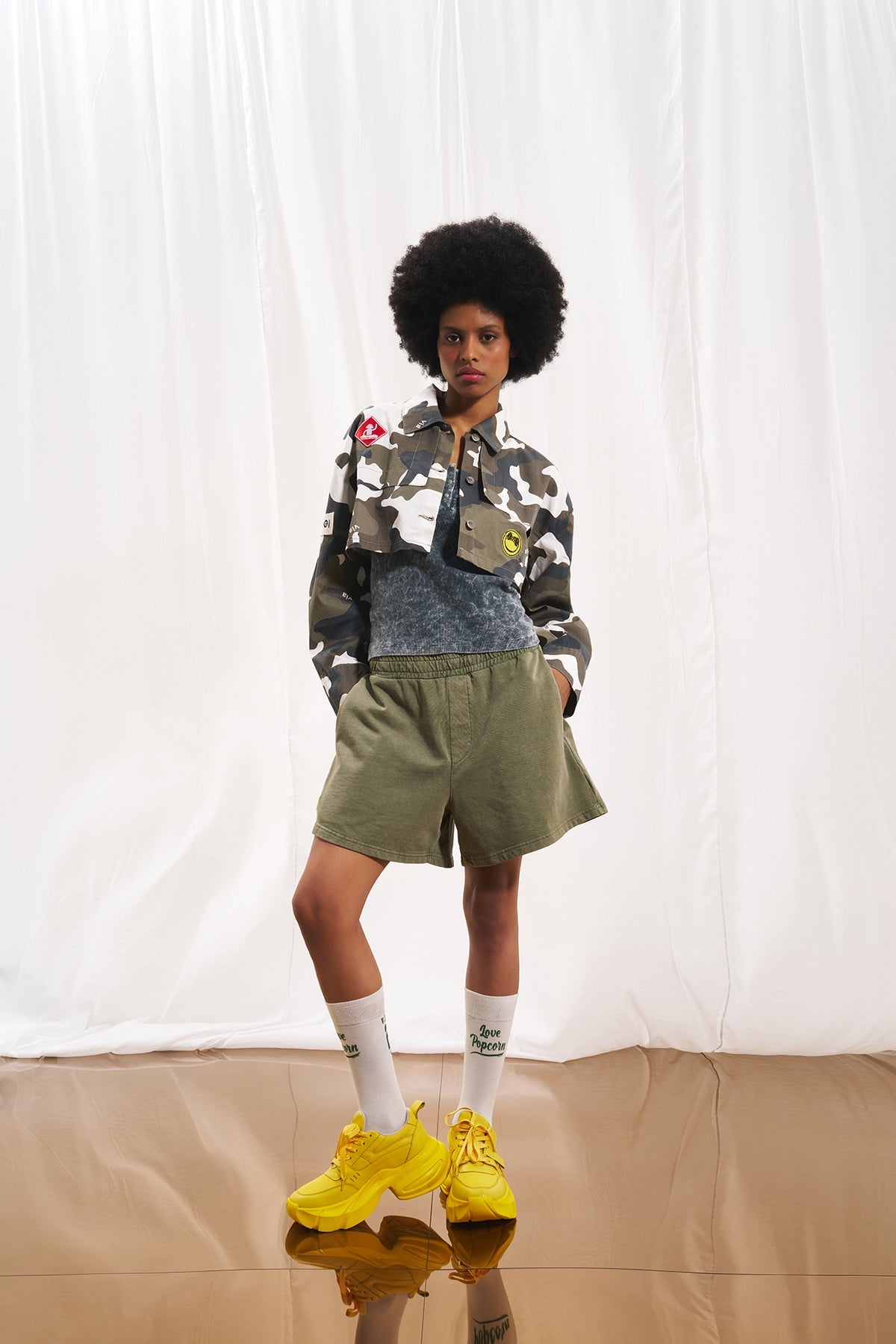 Khaki Camo Cropped Jacket 17365