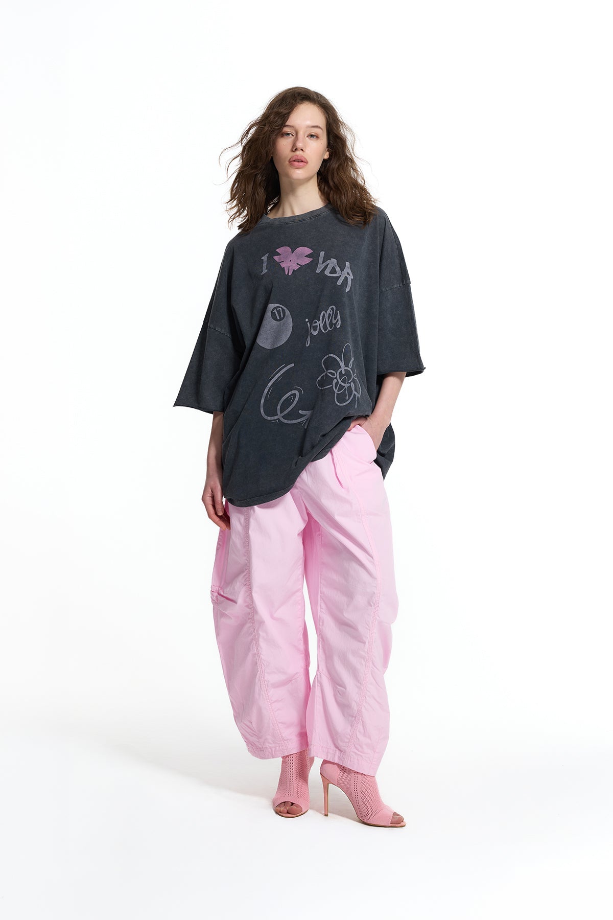 Viadellerose Pleated Stitch Detail Baggy Pants VS2619049 | VDR