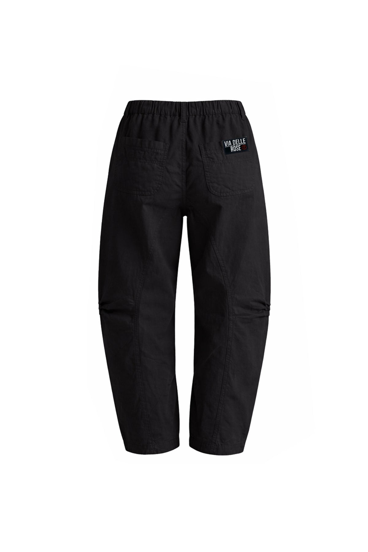 Black Pleated Stitch Detail Baggy Trousers 19049