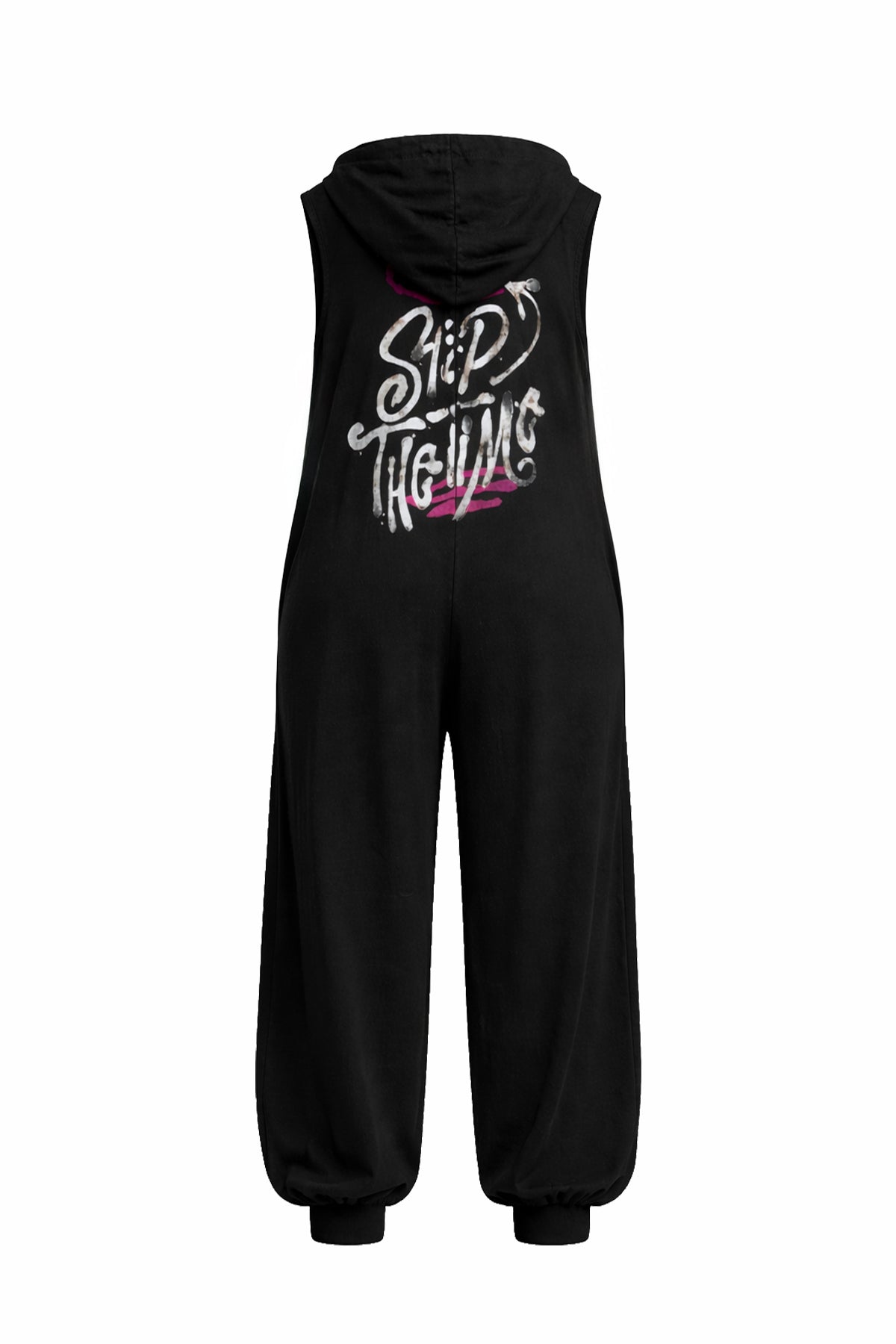 Black Patch Detail Jogger Jumpsuit 19089