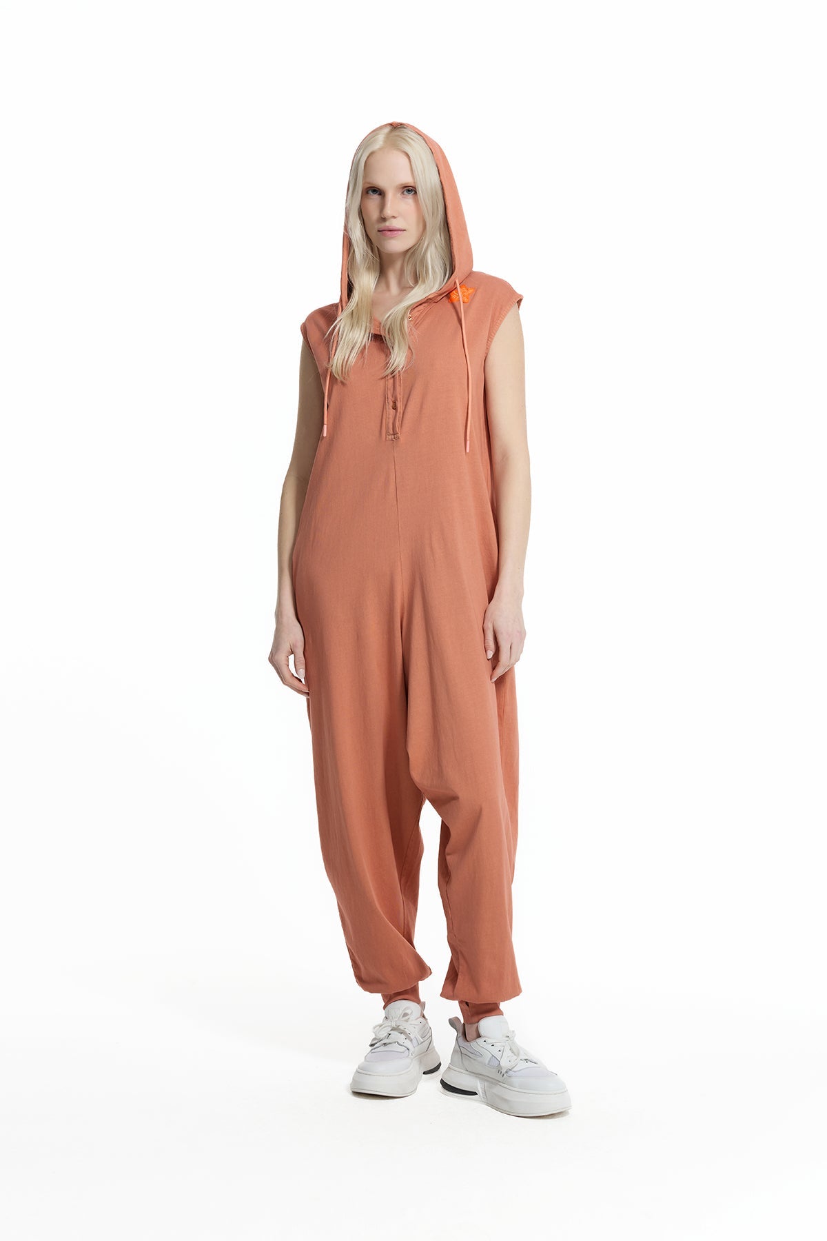 Biscuit Beige Patch Detail Jogger Jumpsuit 19089