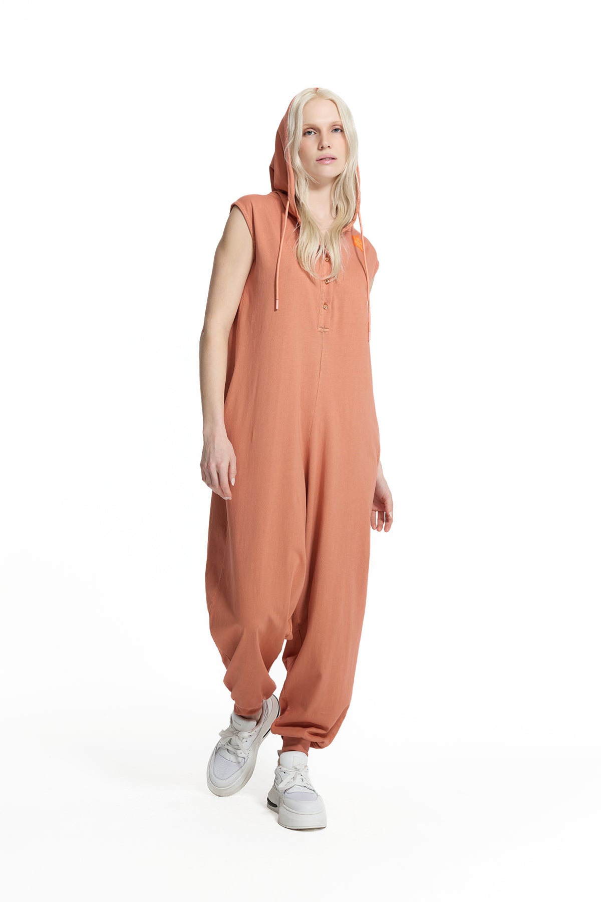 Biscuit Beige Patch Detail Jogger Jumpsuit 19089