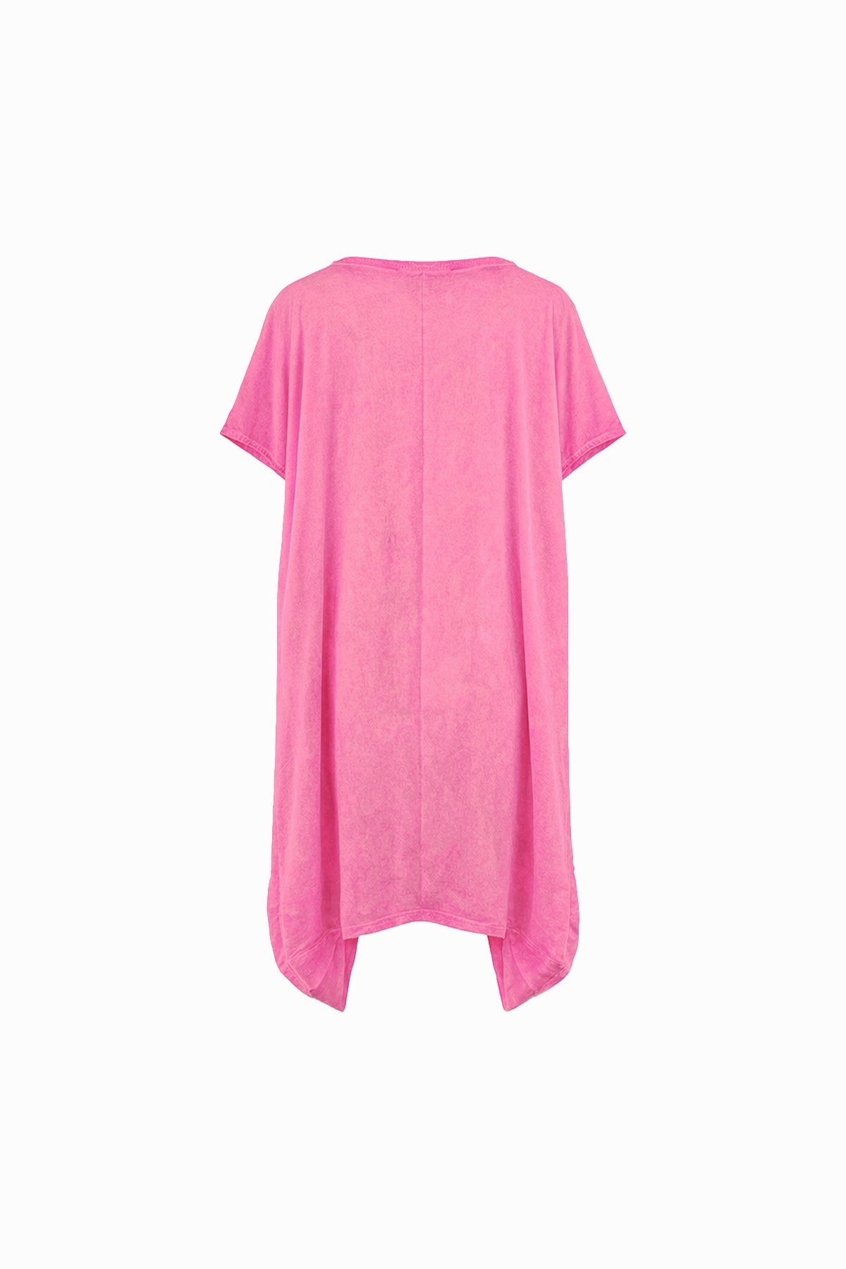 Neon Pink Washed Graphic Expression Oversized T-shirt Dress 19095