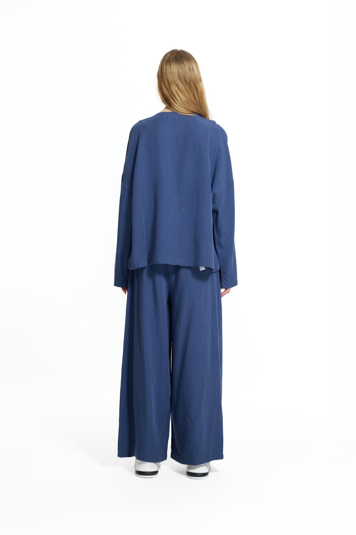 Cobalt Blue Cropped Double-breasted Modern Blazer Jacket 19097