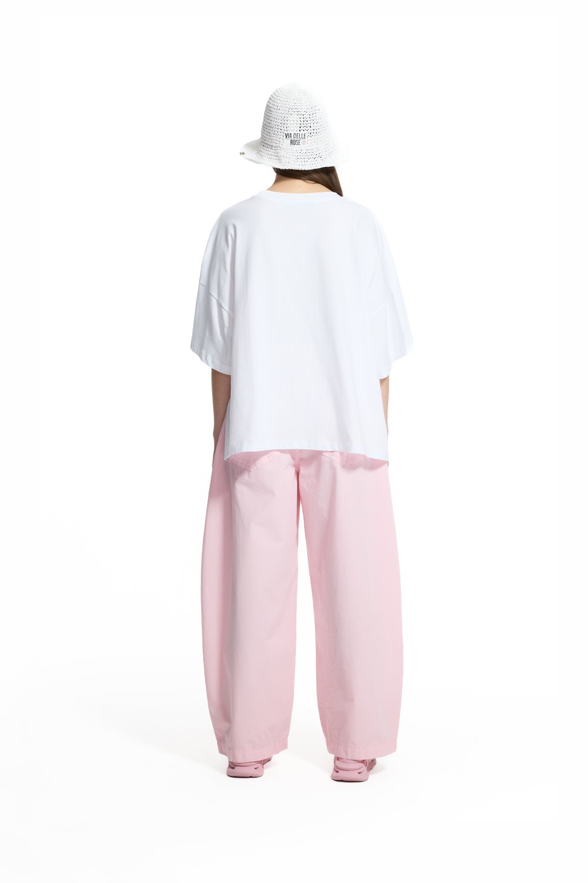 White Graphic Print Crop T-shirt 19106