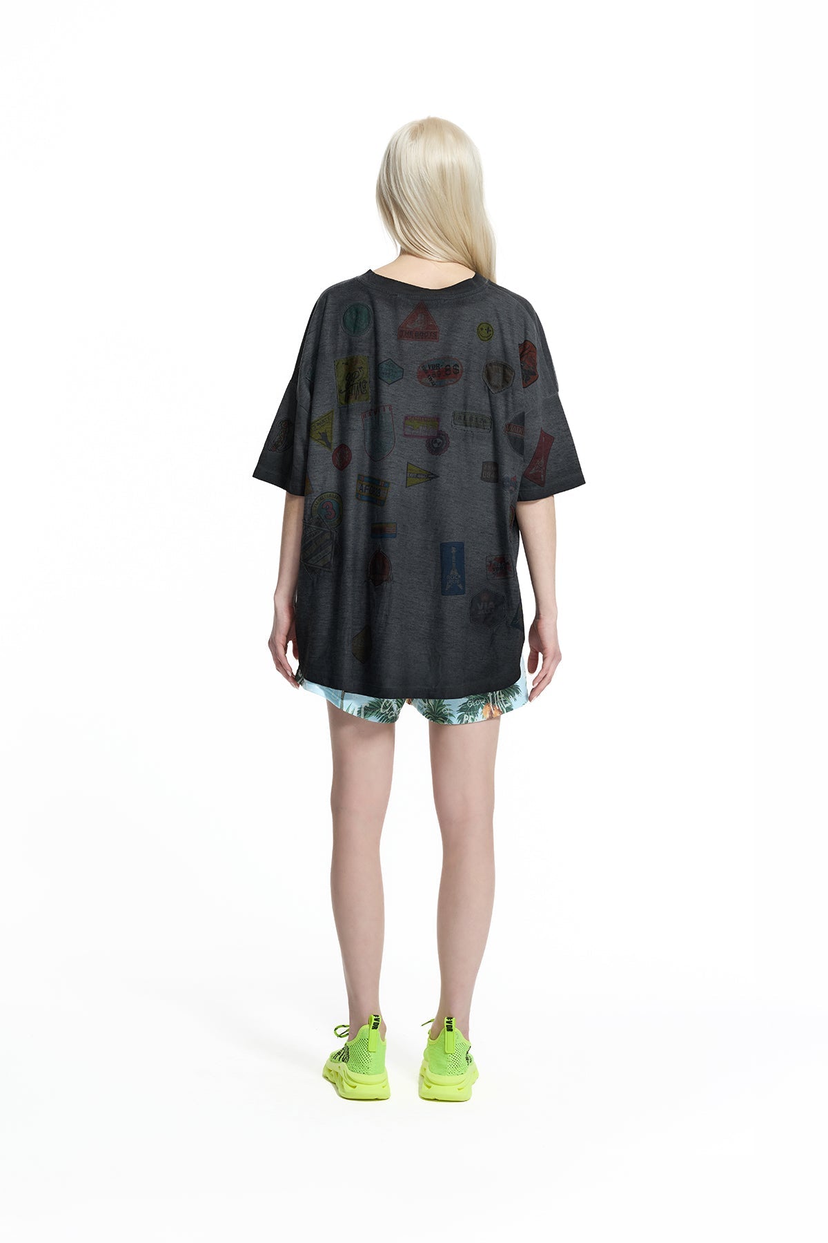 Black Signature Patch Back Oversized T-shirt 19176