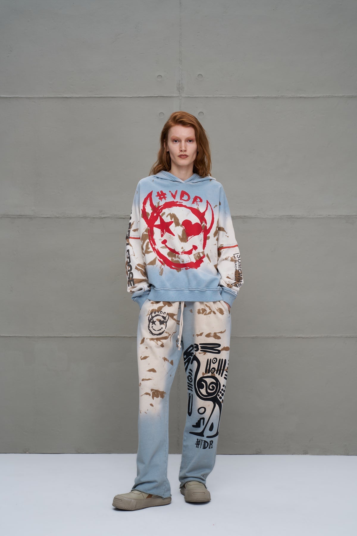 Blue Beige Trousers 18002