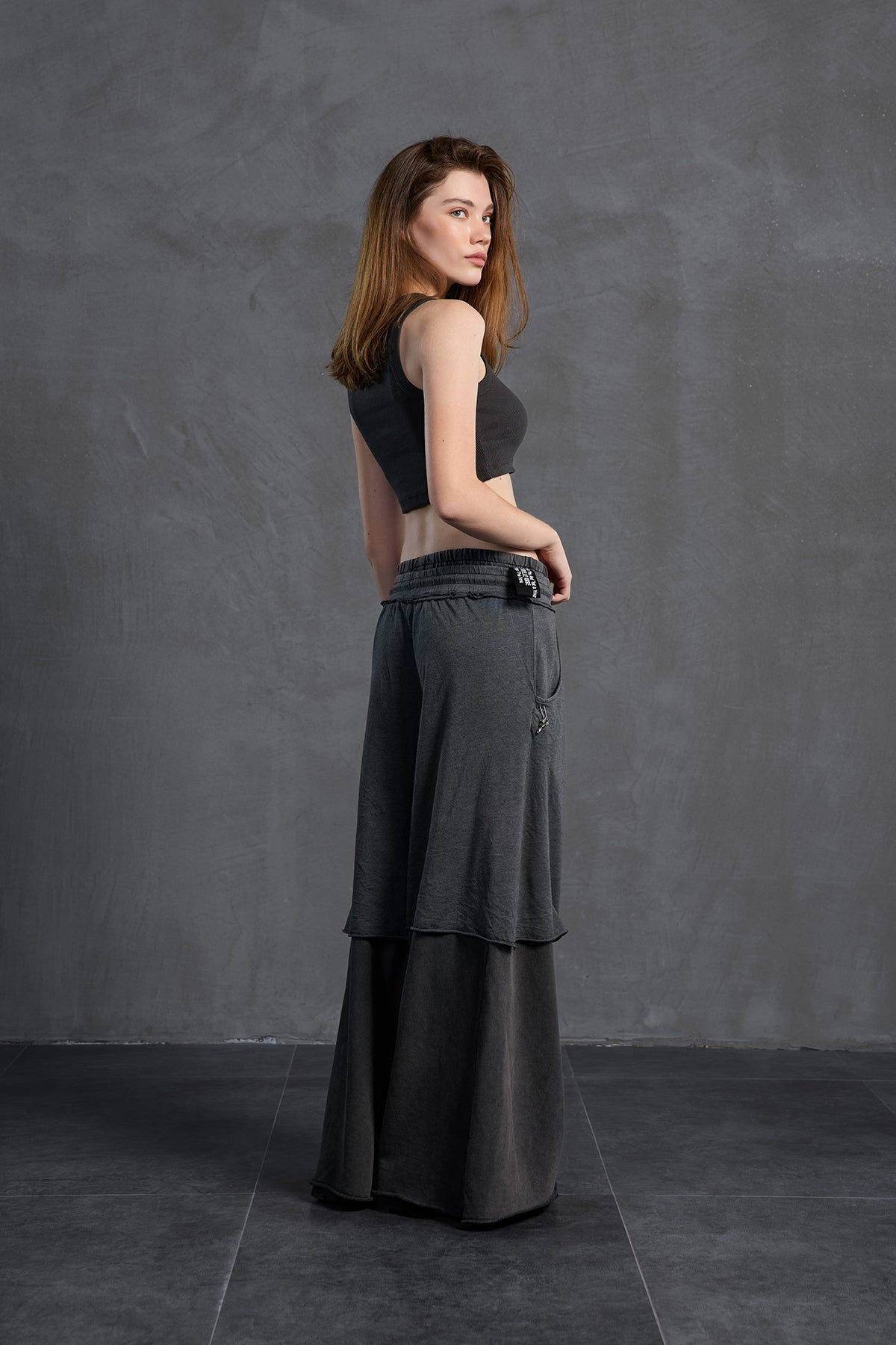 Black Wide-leg Oversized Trousers 18040